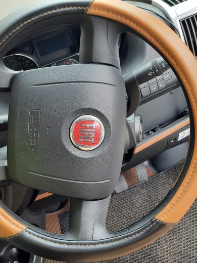 Fiat Ducato Motorhome steering wheel cover, 2008 onwards - Wood grain