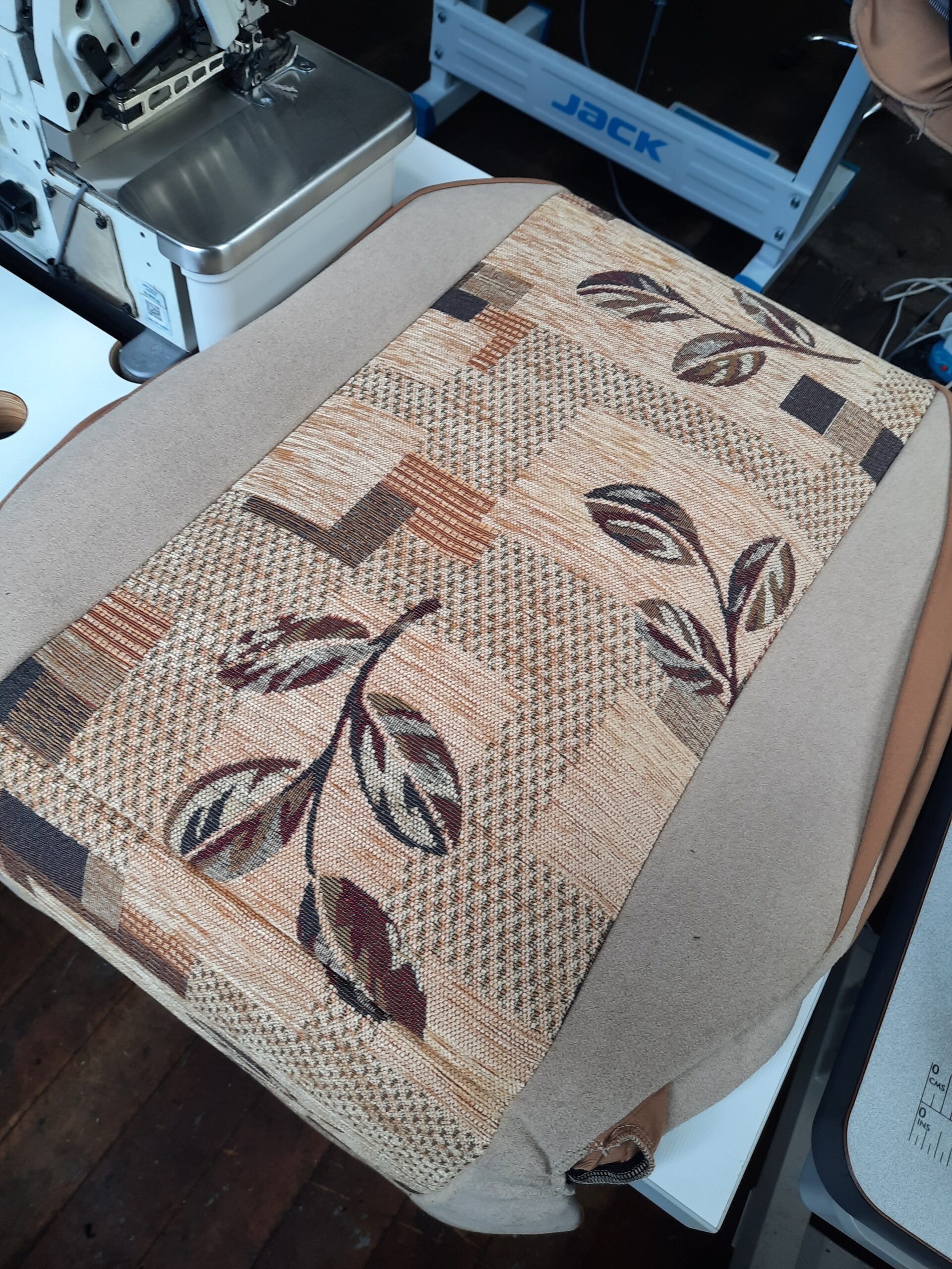 Beige Motorhome Seat Covers Sample SB1 To fit a Volkswagen Boxer Motorhome.