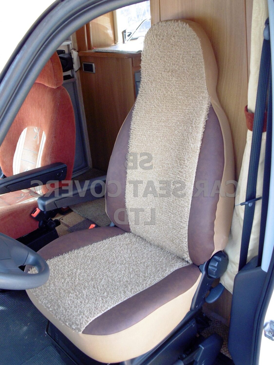 Hymer Motorhome, Seat Covers, Moheir Brown Trim MH-161