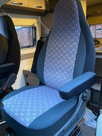 Carthago 2000-2022 Motorhome 2 Front Seat Covers, Pastiche Blue MH-1021