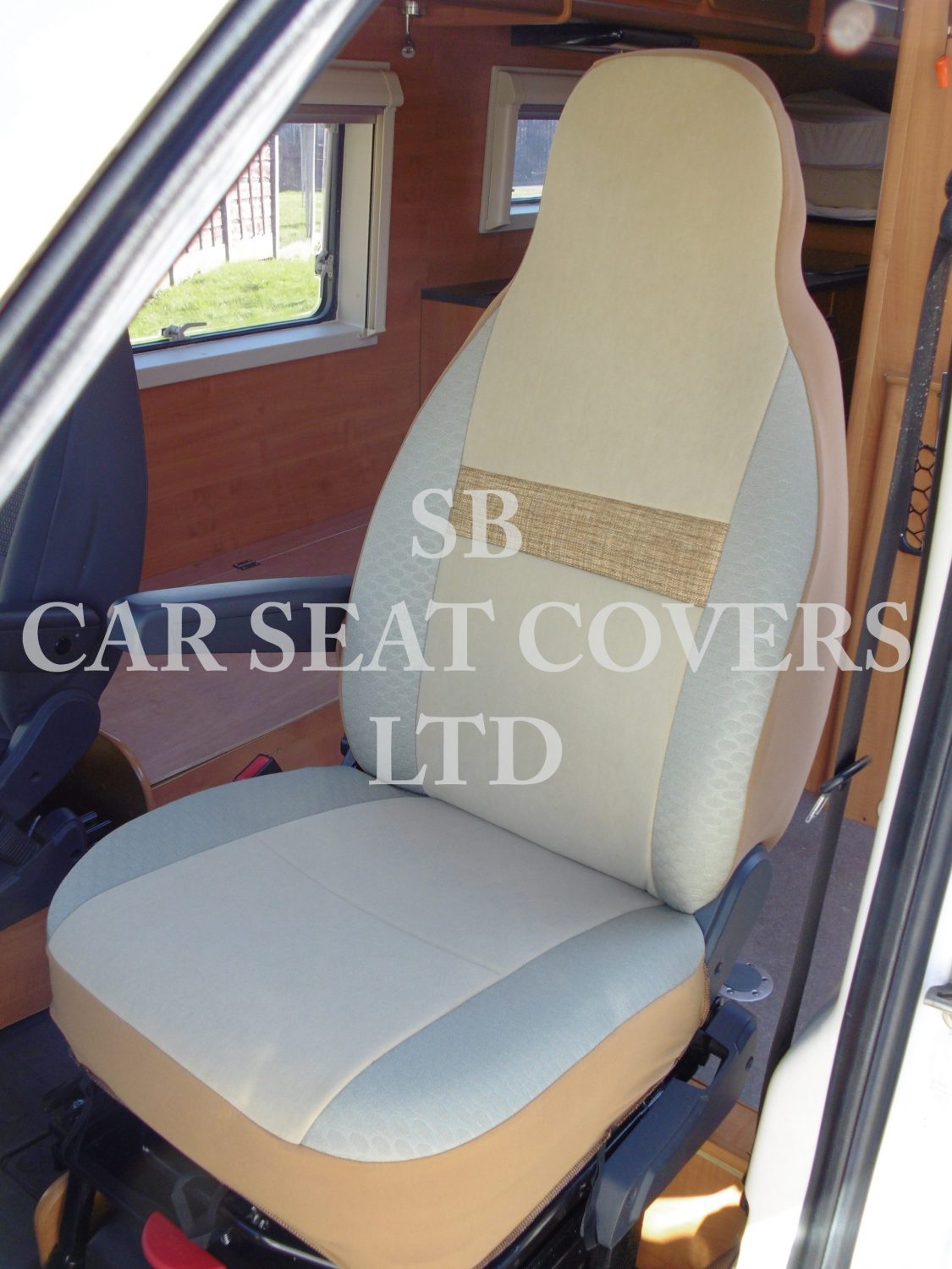 Fiat Ducato Motor Home Seat Cover – Silvia - Beige Suede - MH-042