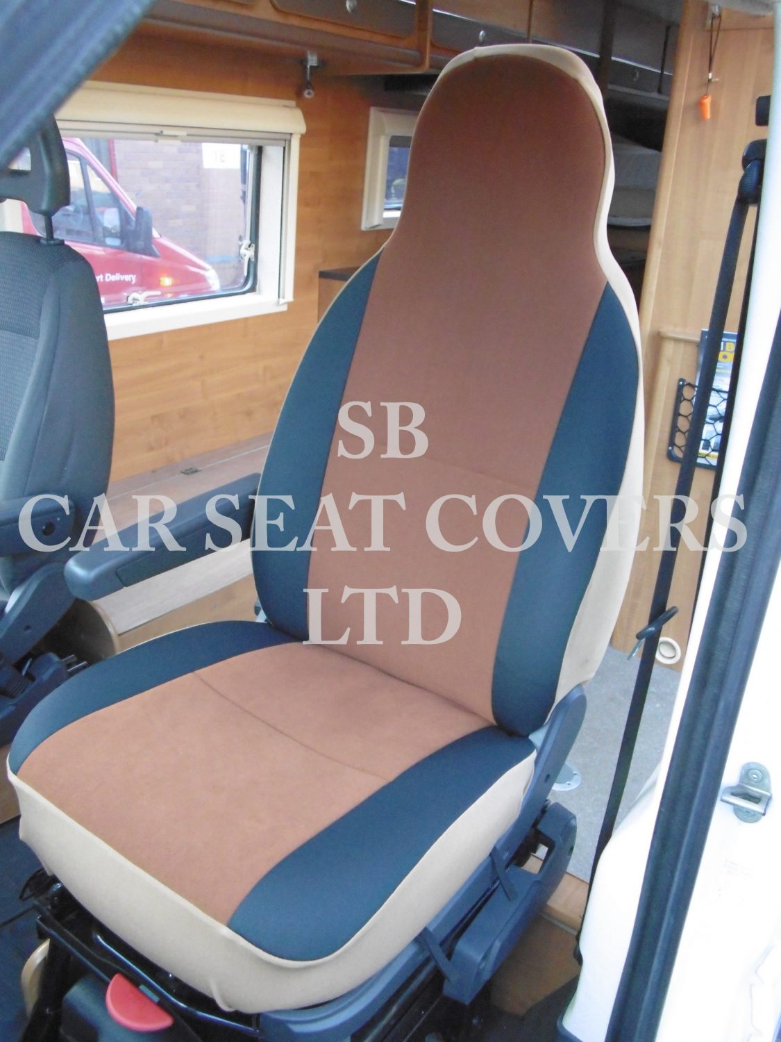 Hymer Motor Home Seat Cover –Tan Suede MH-001
