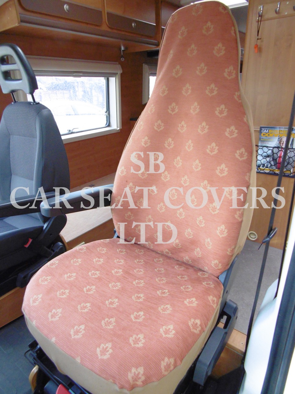 Fiat Ducato Motor Home Seat Cover – Terracotta Leaf MH-053