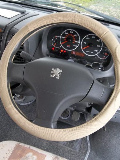 Peugeot Boxer Motor Home Steering Wheel Cover - Beige Leather MH-400