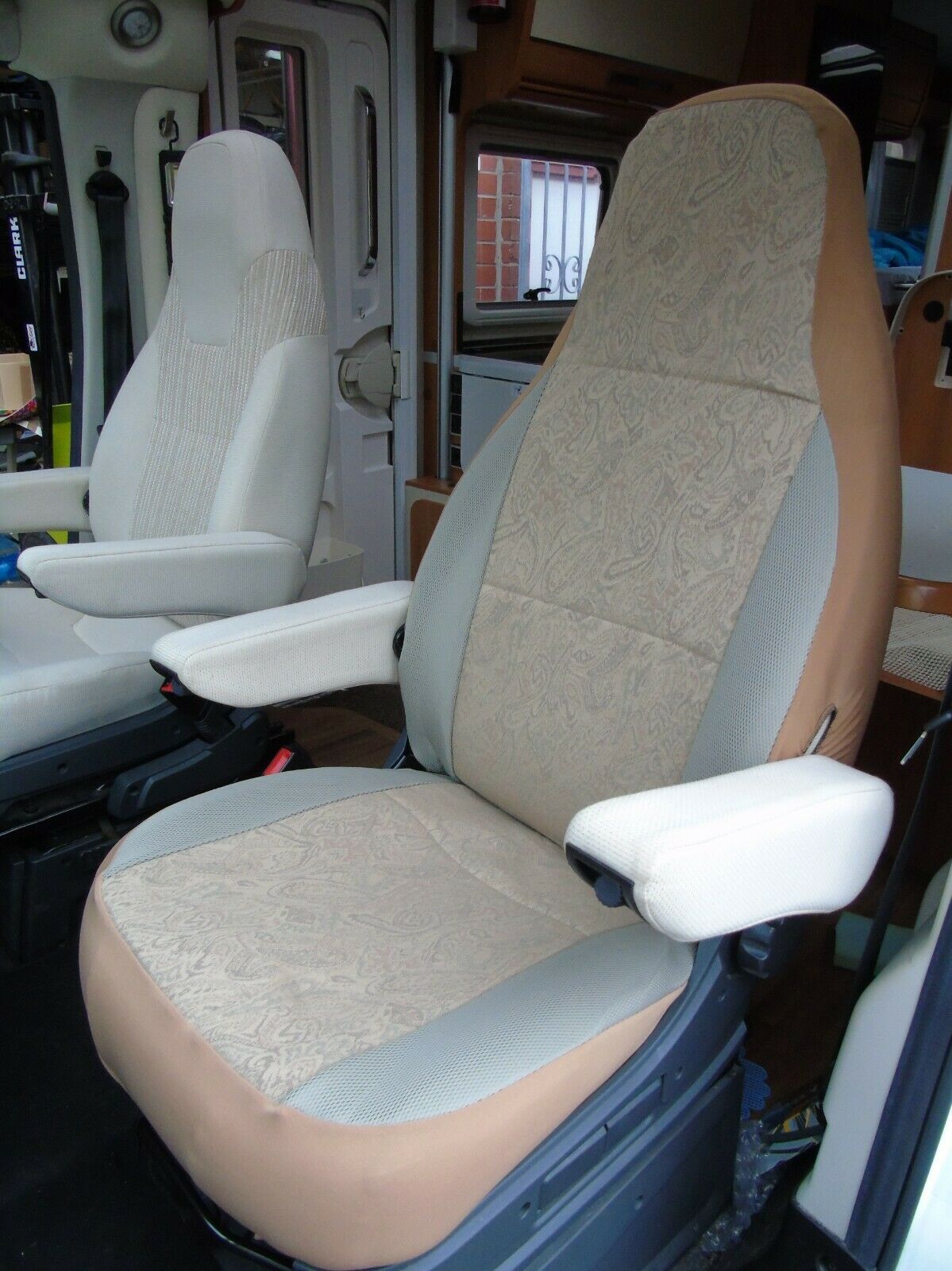 Carthago 2017-2020 Motorhome Tall Pilot Seat Covers Paisley MH-1007