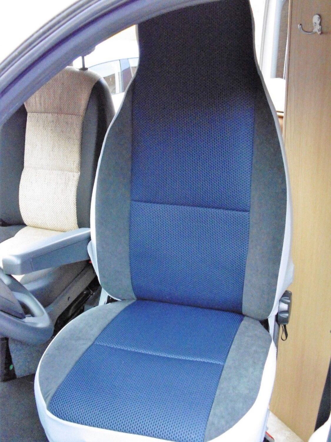 Carthago Motor Home Seat Covers, MH-196 Blue Mesh